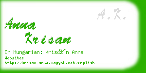 anna krisan business card